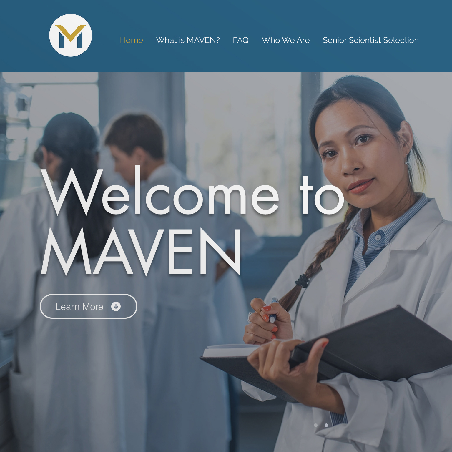 Screenshot of MAVEN website